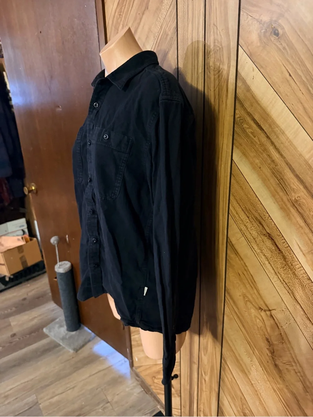 The North Face Mens Large Black Vintage Y2K Long Sleeve Button Hiking Shirt